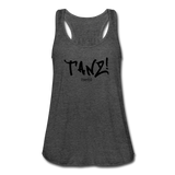 TANZ - Federleichtes Frauen Tank Top - in verschiedenen Farben - Schriftzug schwarz vorne - Dunkelgrau meliert