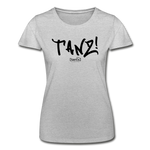 TANZ - Frauen-T-Shirt von Fruit of the Loom - in verschiedenen Farben - Schriftzug vorne schwarz - Grau meliert