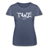 TANZ - Frauen-T-Shirt von Fruit of the Loom - Schriftzug in weiß - Navy meliert