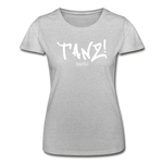 TANZ - Frauen-T-Shirt von Fruit of the Loom - Schriftzug in weiß - Grau meliert