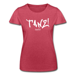 TANZ - Frauen-T-Shirt von Fruit of the Loom - Schriftzug in weiß - Rot meliert