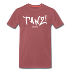 TANZ - by cgnfuchur.de - weißer Aufdruck - Unisex Premium T-Shirt - washed Burgundy