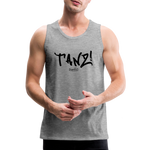TANZ - Männer Premium Tank Top - verschiedene Farben -  mit schwarzem Aufdruck vorne - Grau meliert