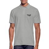 TANZ! by cgnfuchur.de - Männer Poloshirt - verschiedene Farben - Aufdruck schwarz vorne links (klein) und Ärmel (links klein) - Grau meliert